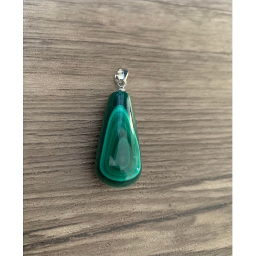Pendentif Malachite - Pierre roulée bullet pierre naturelle pendentif artisanal